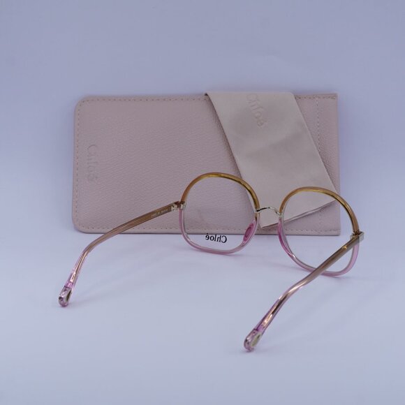 Chloe CH0032O 001 Round Eyeglasses 55mm - Yellow/Pink - Picture 11 of 11
